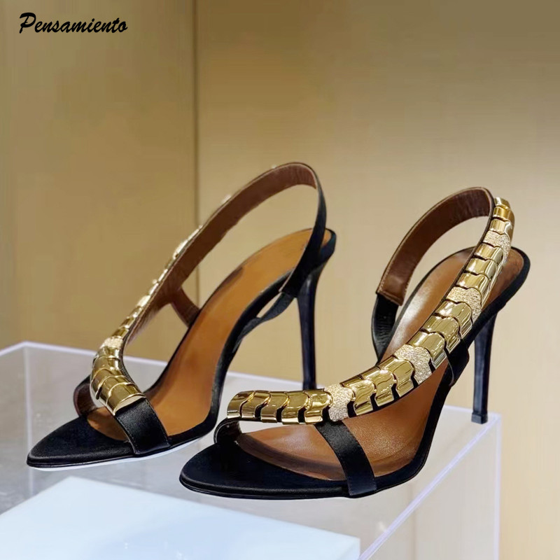 Gladiator Sandal Women - Luksusowe sandały gladiatorki damskie z satyny,
