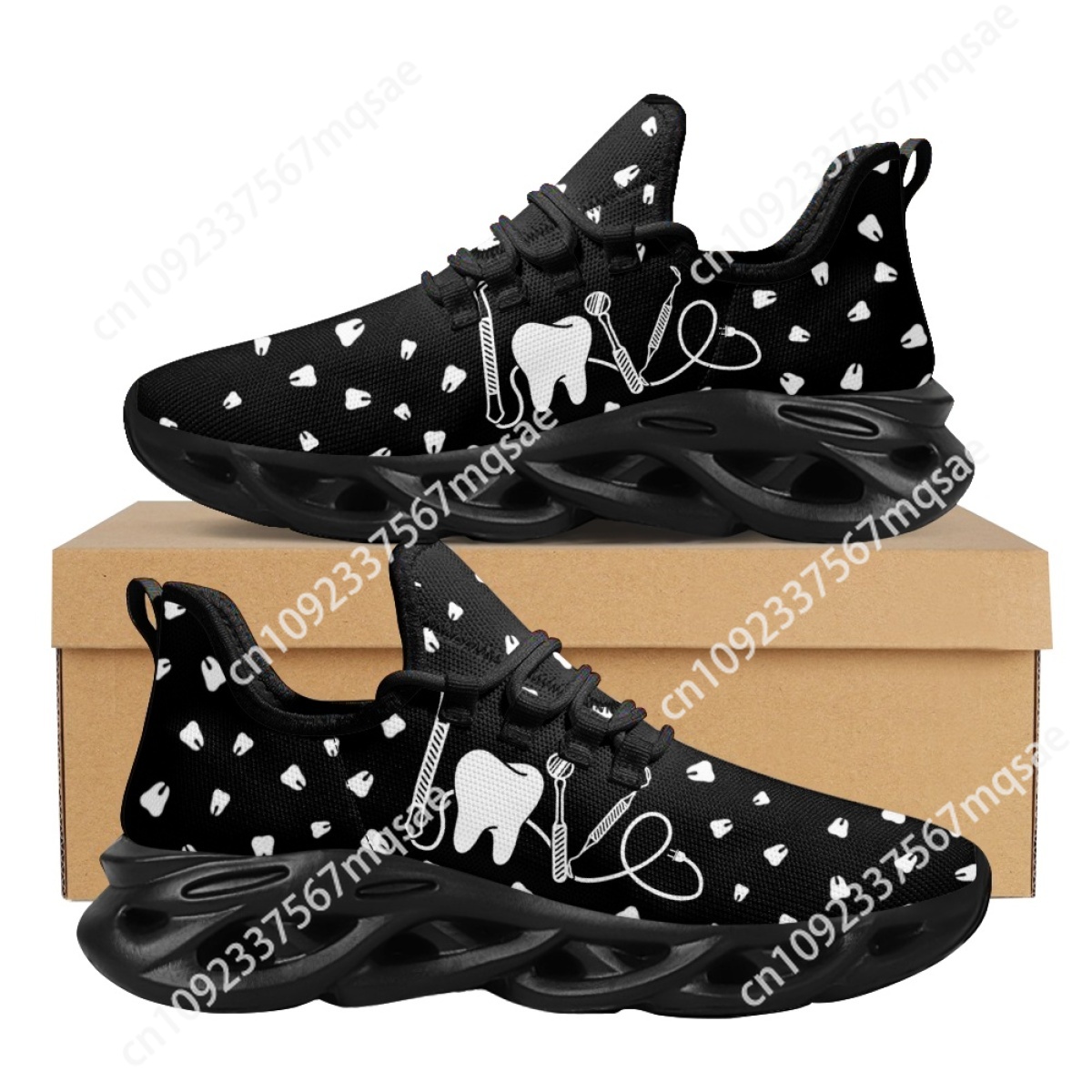 Women'S Shoes Nursing - Czarno-białe zęby Instytucja medyczna Buty pielęgniarskie