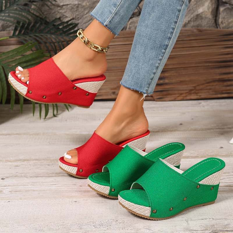 Espadrille Wedge Shoes - Nowe damskie klapki espadryle na koturnie