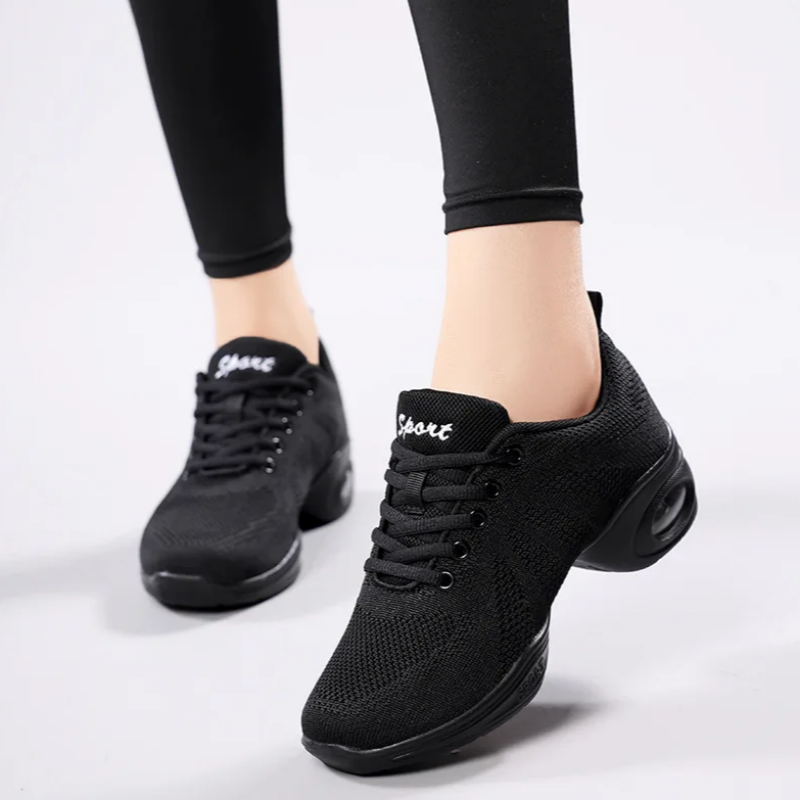 Women'S Zumba Shoes - Damskie czarne sneakersy do tańca z