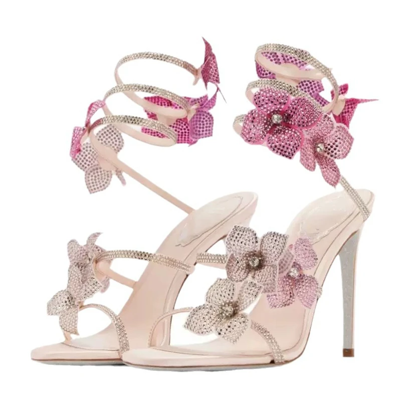 Gladiator Sandal Women - Eilyken seksowny kryształowy kwiat buty na