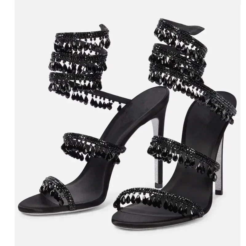 Gladiator Sandal Women - Damskie sandały z wodnymi diamentami, modne,