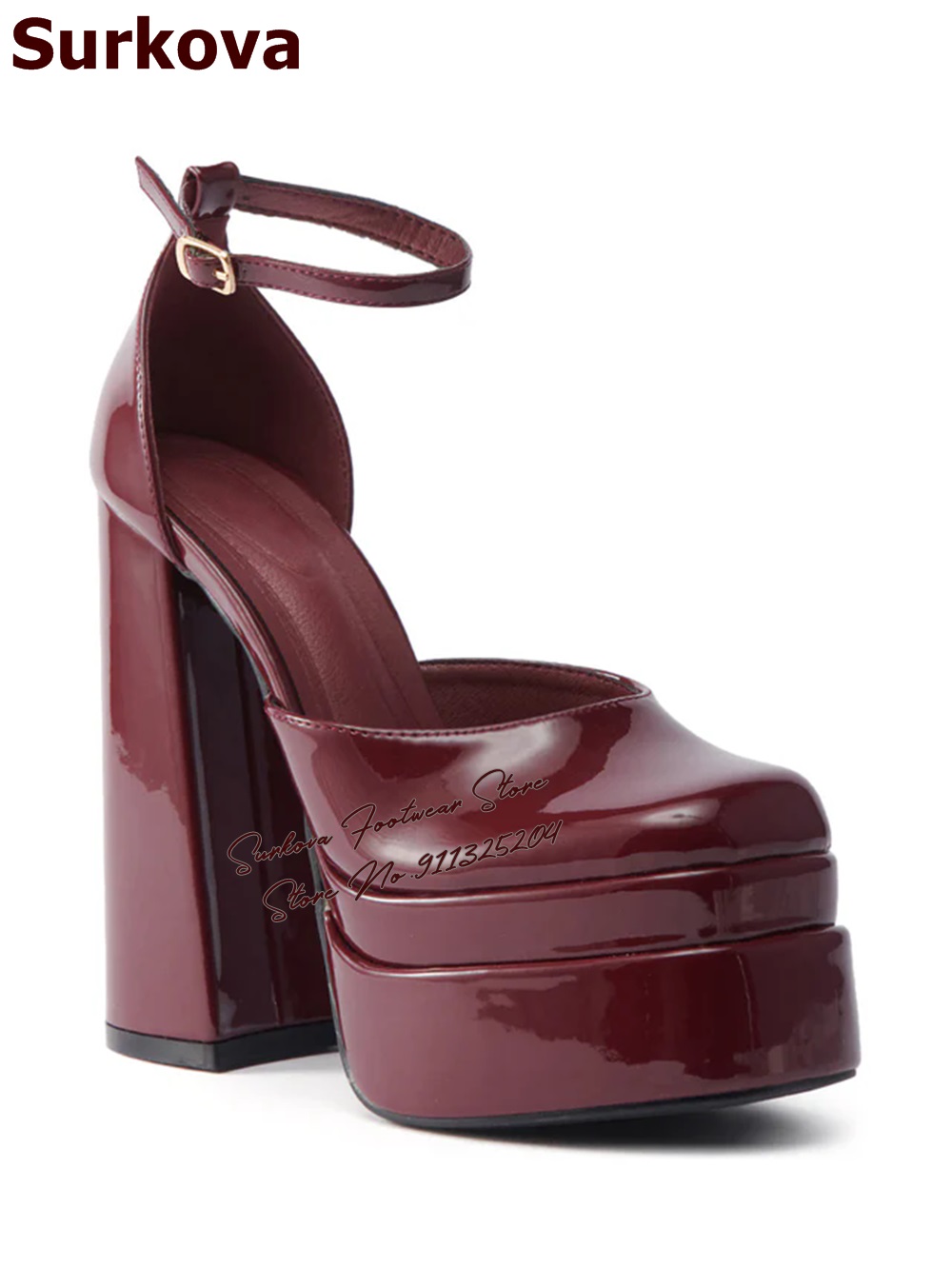 Szpilki Surkova Burgundy Lakie – Women'S Shoes Burgundy recenzja i cena