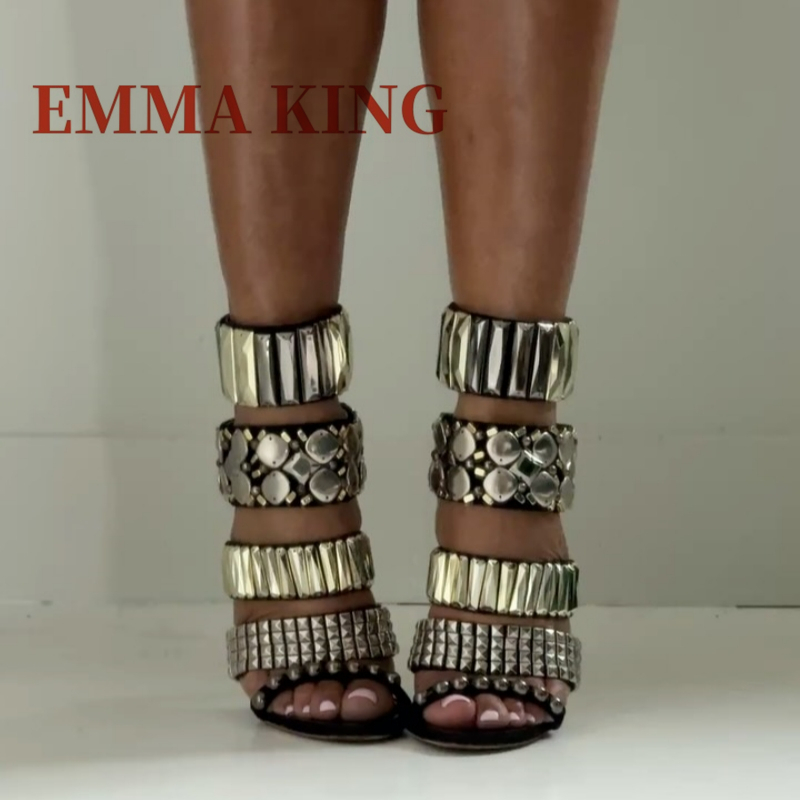 Czarne zdobione sandały na pas – Gladiator Sandal Women recenzja i cena
