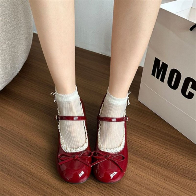 Damskie buty Mary Jane na wios – Women'S Shoes Burgundy recenzja i cena