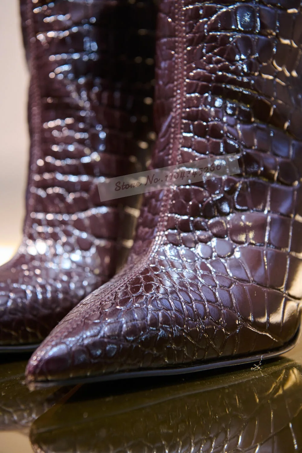 Burgundowe krokodylne buty na  – Women'S Shoes Burgundy recenzja i cena