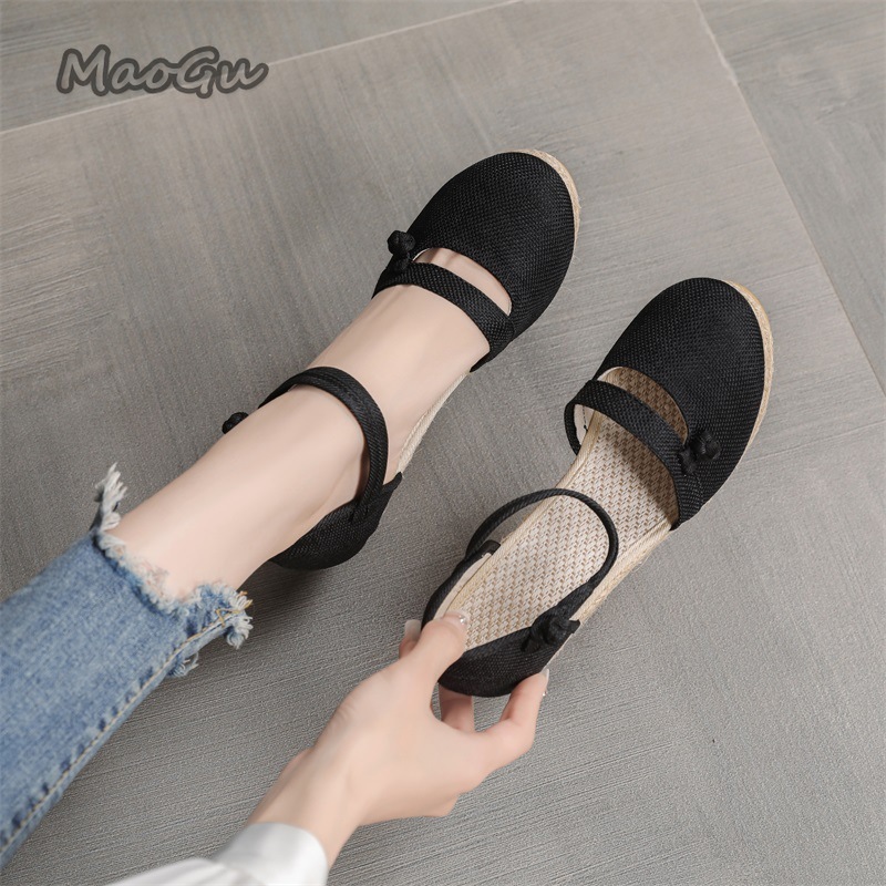 Damskie lniane espadryle na ko – Espadrille Wedge Shoes recenzja i cena