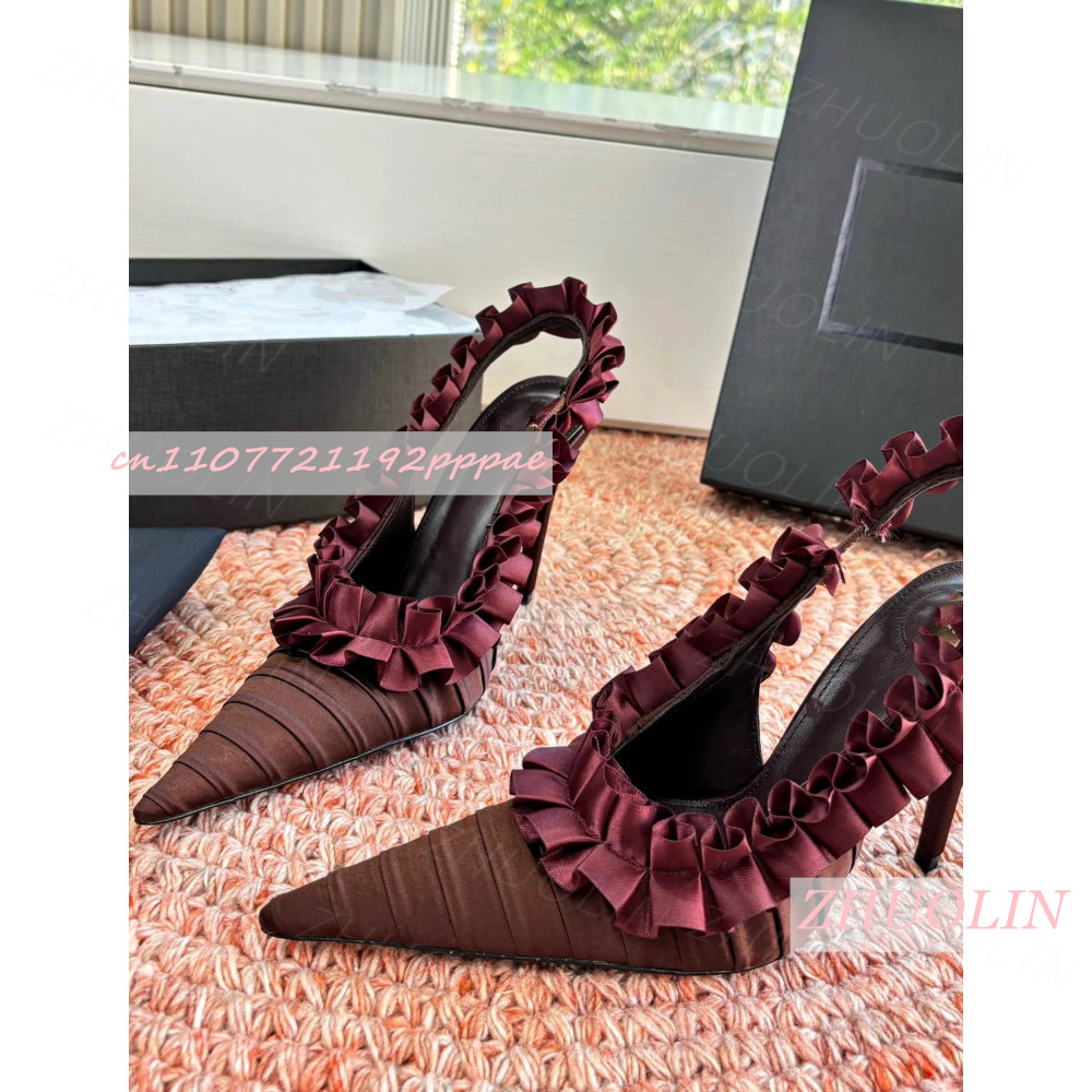 Szpilki z odkrytą piętą, bordo – Women'S Shoes Burgundy recenzja i cena